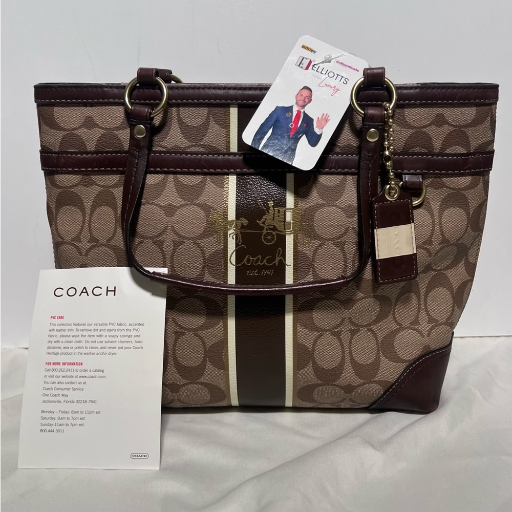 Coach Shoulder/Handbag Brown Tan C Pattern